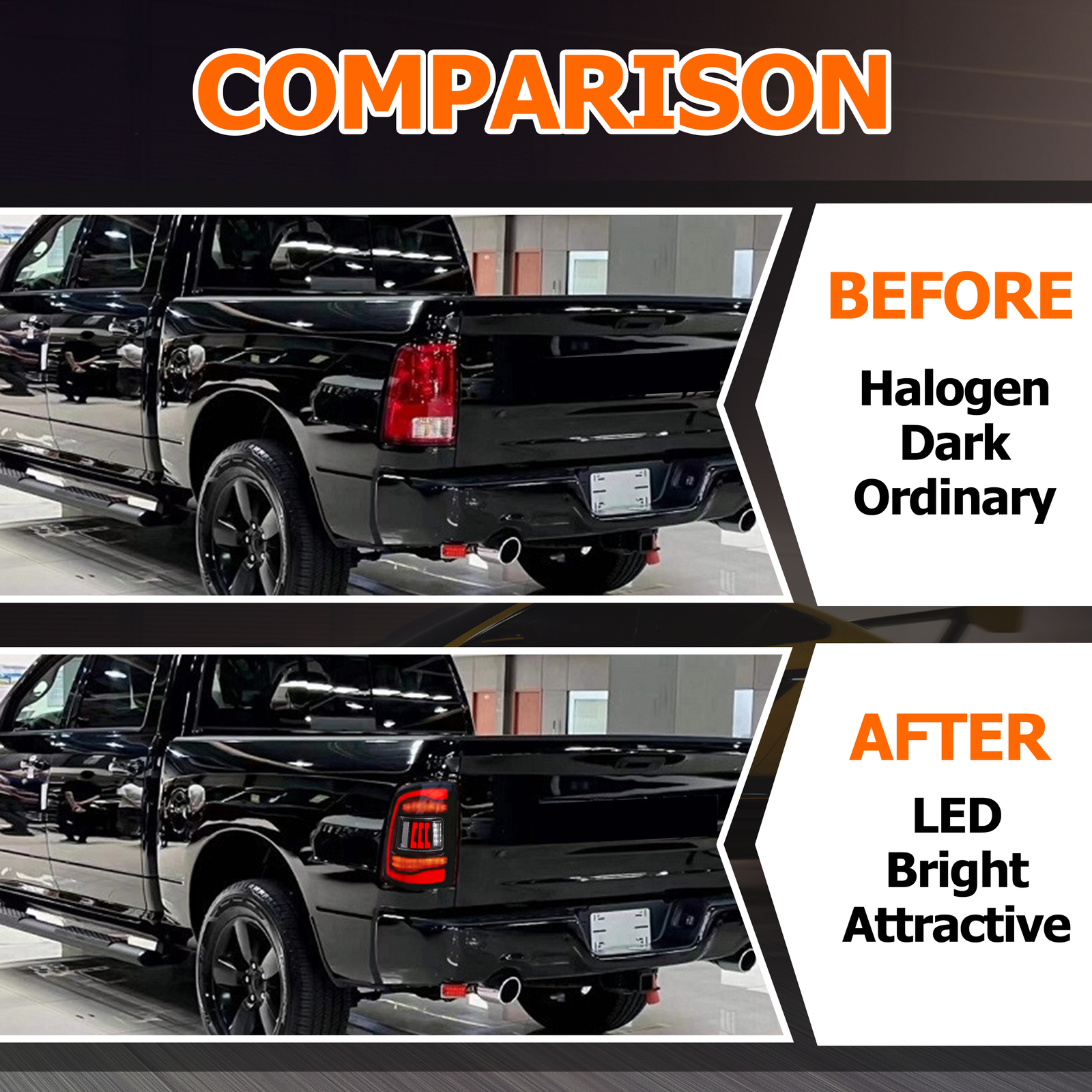 LED Tail Lights for Dodge Ram 2009-2012 4th GEN Sequential Clear Rear Lamps