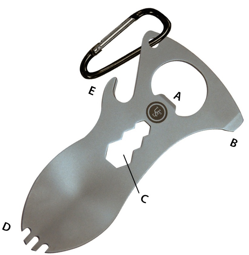 Ultimate Survival Spork Outdoor Multi-Tool Titanium 5 Tools In 1 20-MTL0006-02