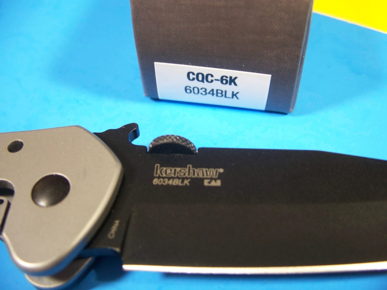 KERSHAW EMERSON - CQC-6K Black G-10 instant-opening wave Knife KAI 6034BLK