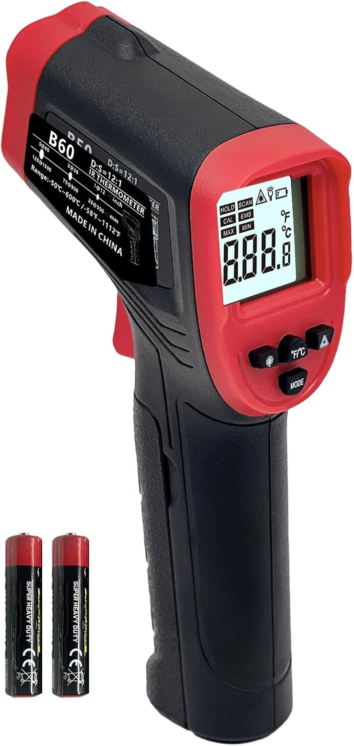 Digital Infrared Thermometer Gun for Cooking,-58 to 1112 °F Laser Temperature