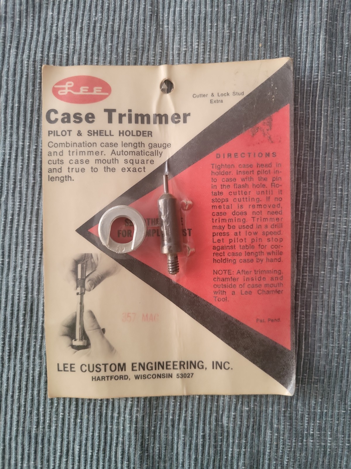 Lee 90158 Case Length Gauge & Shell Holder 357 Magnum #90158