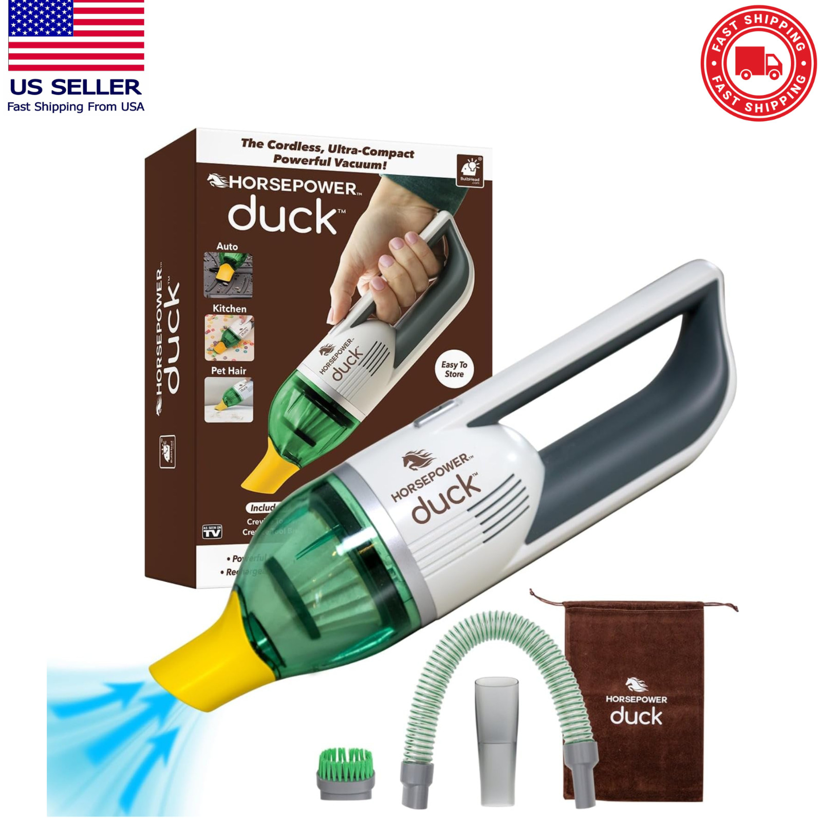 New Hot Horsepower Duck Cordless, Ultra-Compact, Powerful Vacuum As Seen On-TV