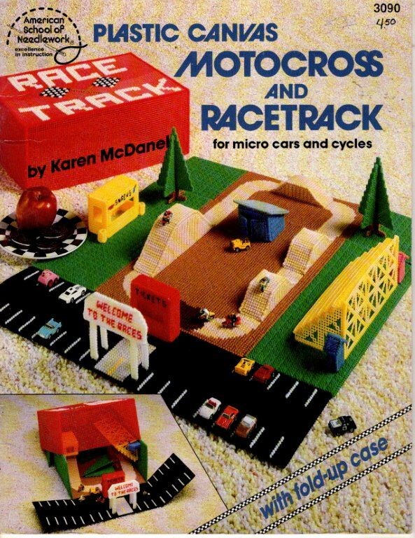 VGT 1991 ASN PLASTIC CANVAS MOTOCROSS AND RACETRACK WITH FOLD-UP CASE