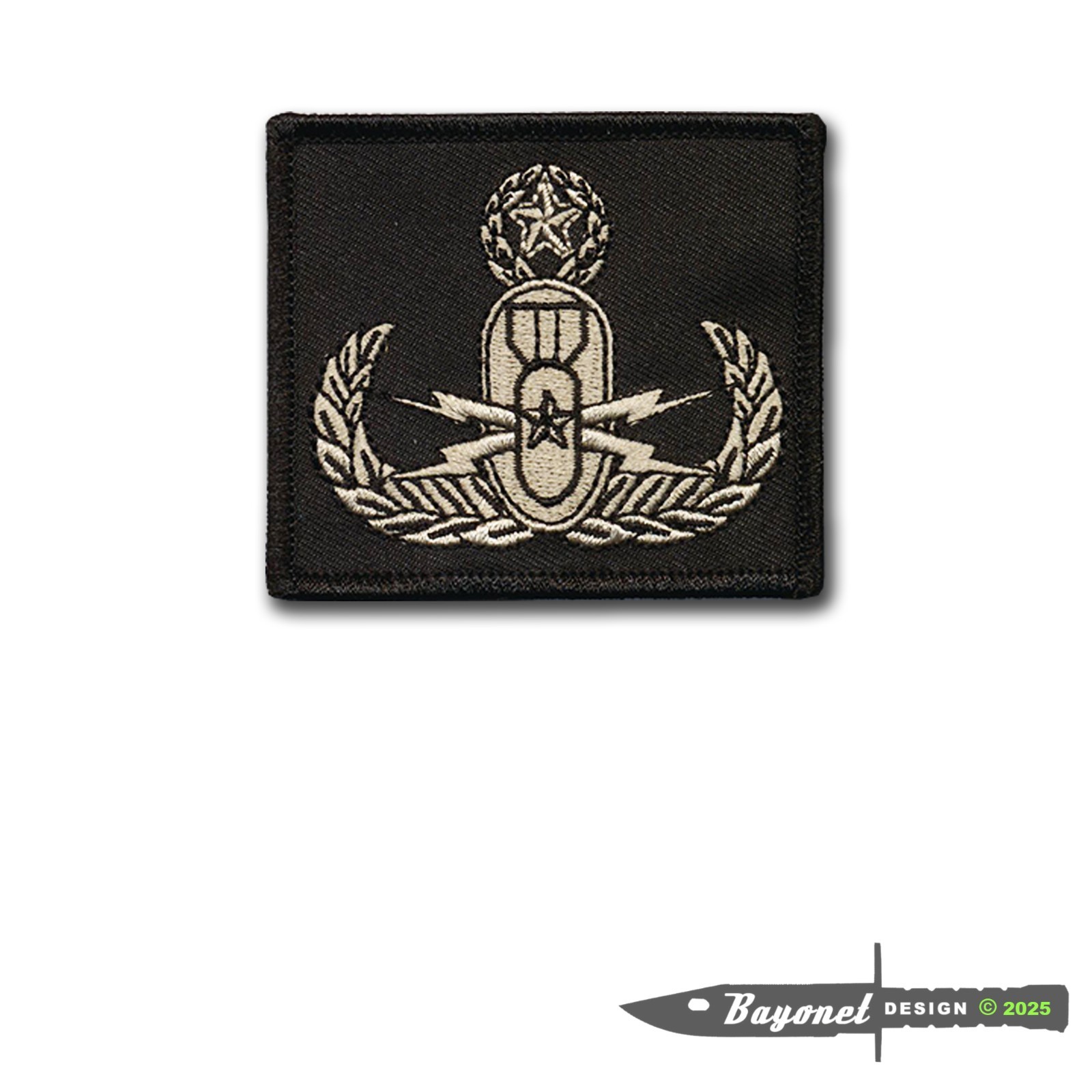Explosive Ordinance Disposal Badge – Hook and Loop Backing – 2 5/8″ X 2 1/4″