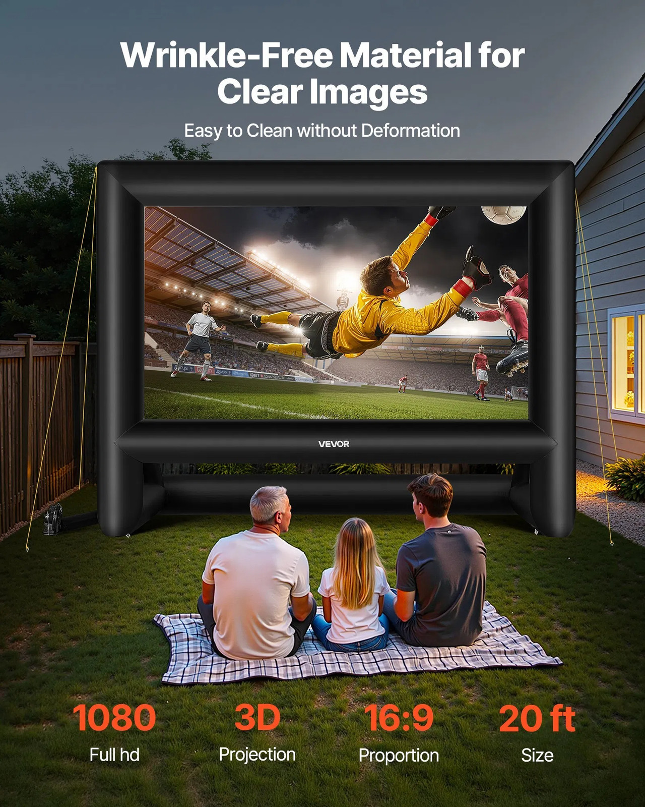 20FT Inflatable Movie Screen, Inflatable Projector Screen with Portable Storage