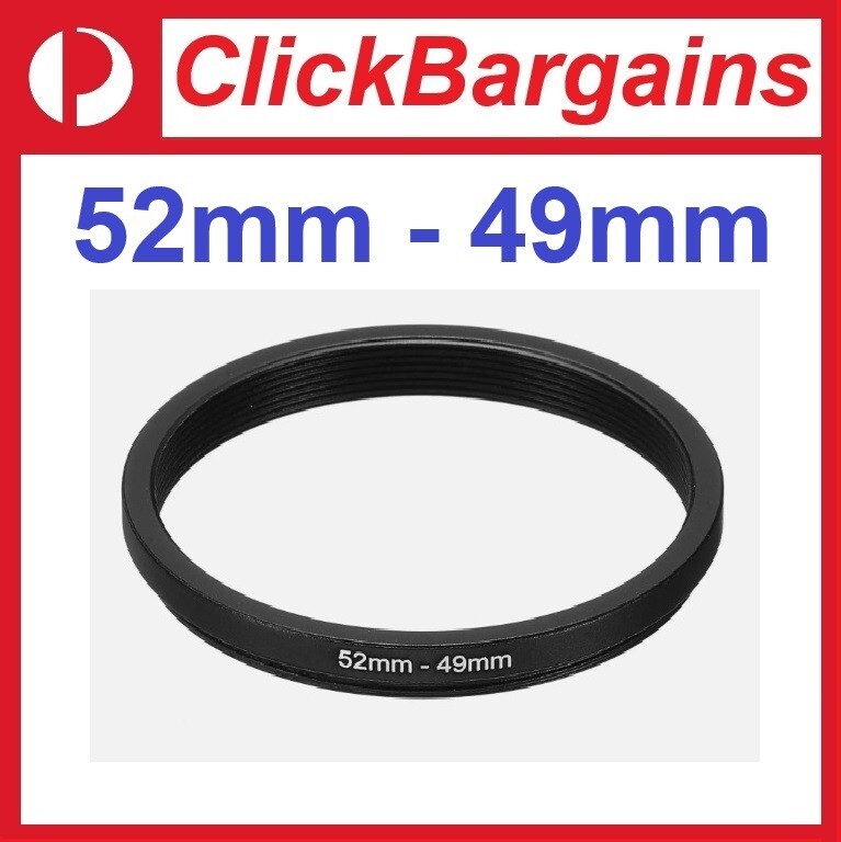 52mm to 49mm Step Down Metal Camera Lens Filter Adapter Ring / Stepping 52-49 mm