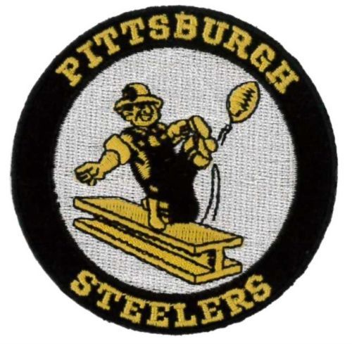 Pittsburgh Steelers Embroidered Iron On Patch (Old Stock) 3" x 3" RARE VINTAGE