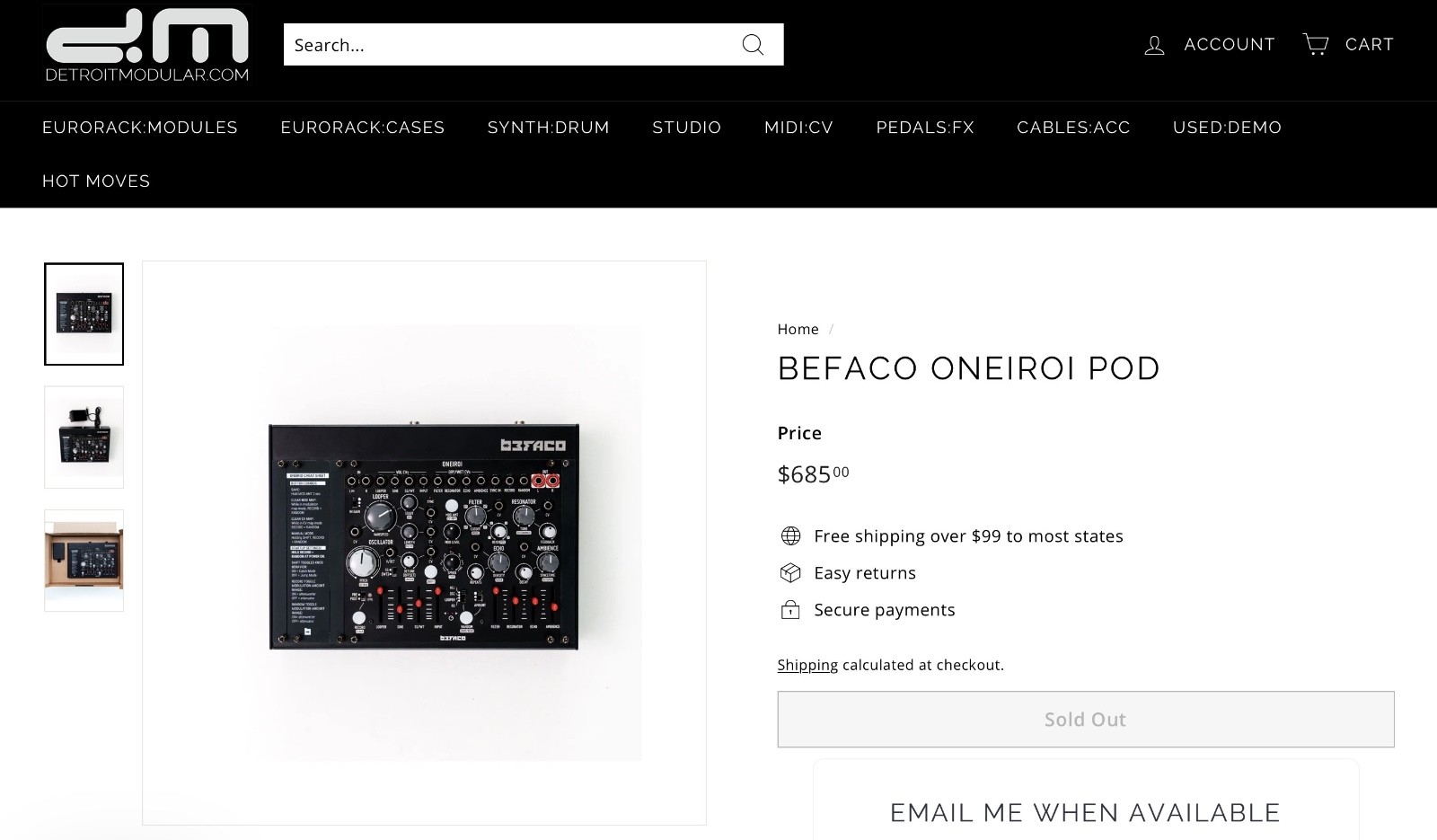 Befaco Oneiroi POD Semi-Modular Experimental Digital Synthesizer New