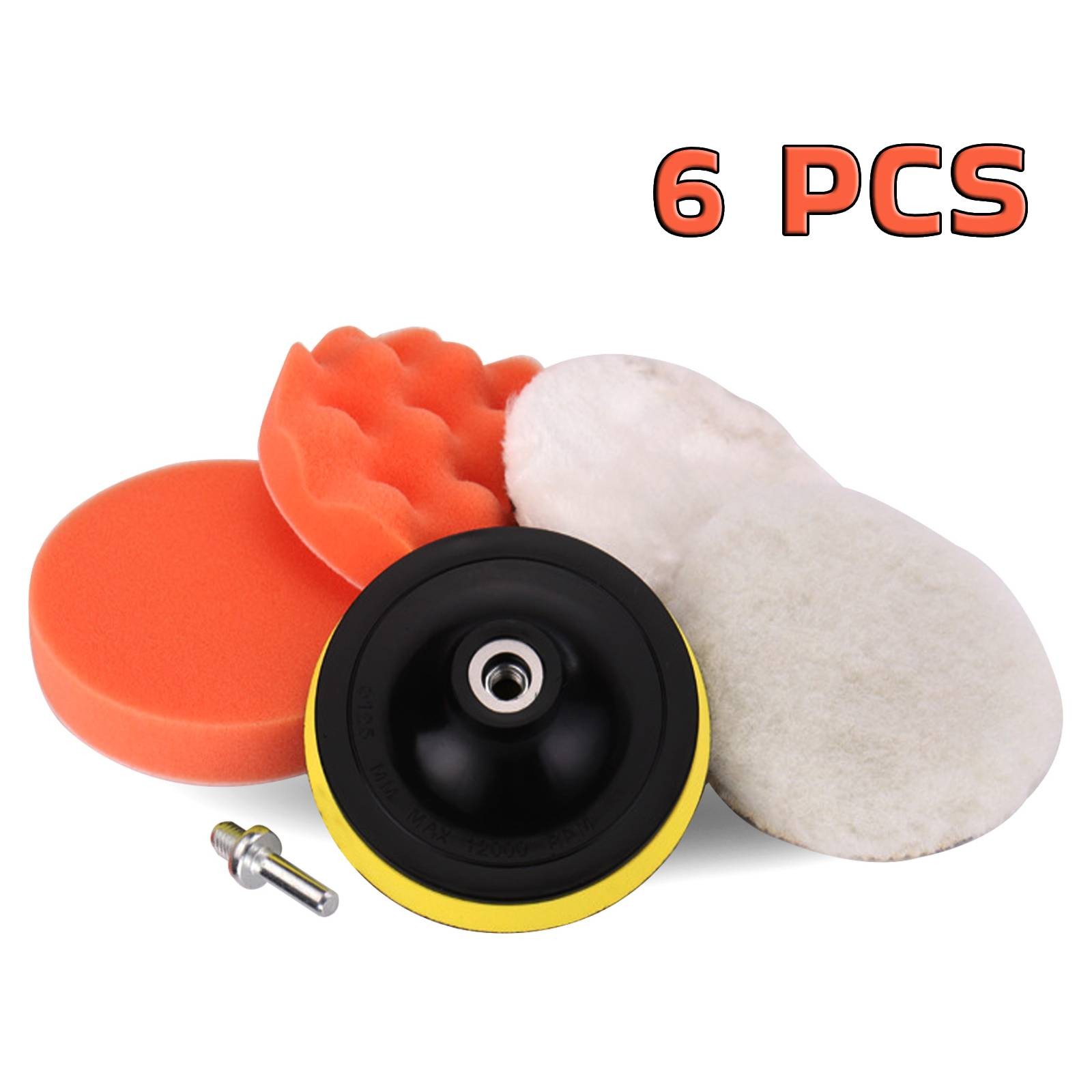 6pcs 6 Inch Car Buffing Pads Polishing for Drill Sponge Kit Waxing Foam Polisher