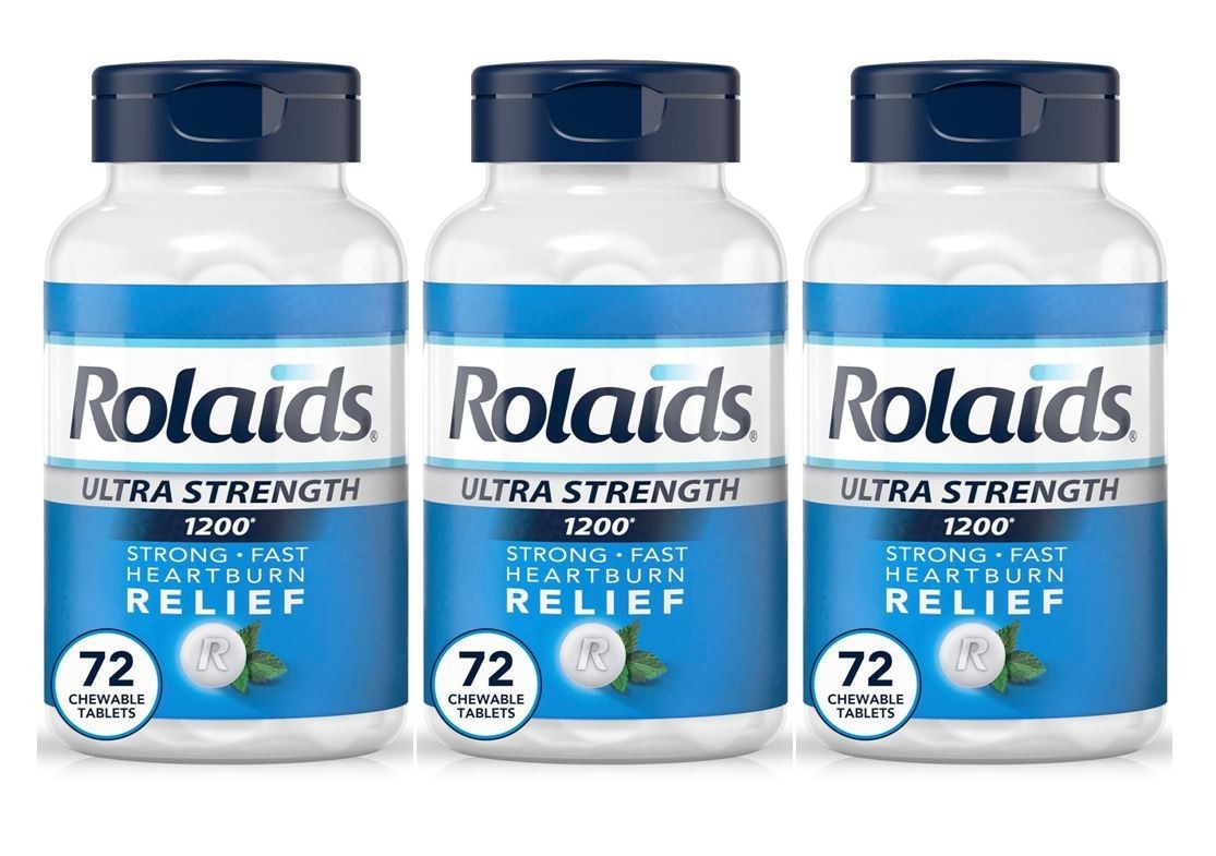 ROLAIDS Ultra Strength 400 mg - 85 mg Chewable Antacid Tablets MINT - 216 Count
