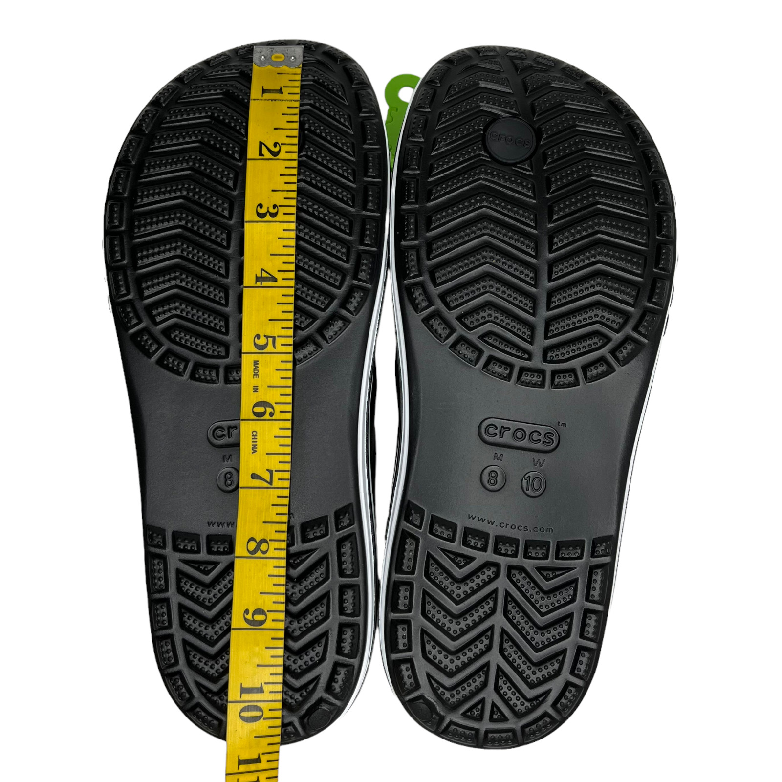 Crocs Mens Bayaband Flip Flop Thong Sandal Size 8-9 Black-White Water Friendly