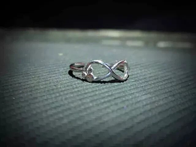 14K White Gold Plated Without Stone Women's Infinity Adjustable Toe Ring Silver
