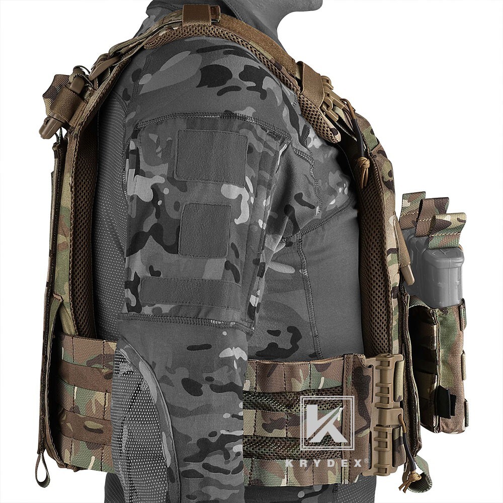 KRYDEX Tactical Plate Carrier Quick Release MOLLE Panel with Clip Ranger Green