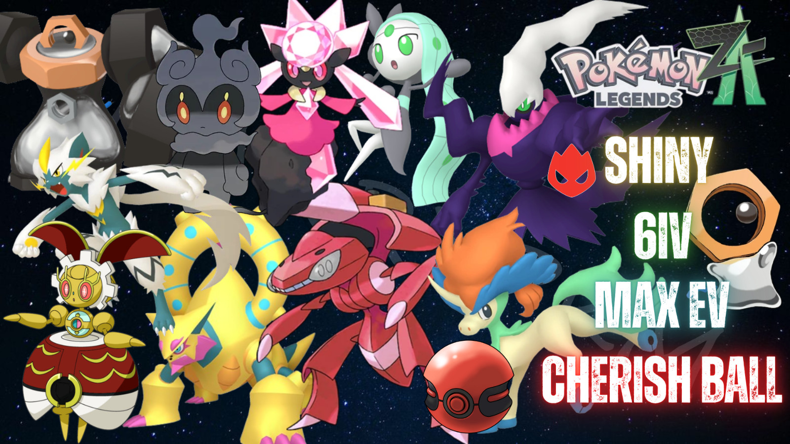 ✨COMBO 11 SHINY ALPHA MYTHICAL POKEMON✨6IV MAX EV⭐POKEMON LEGENDS ZA