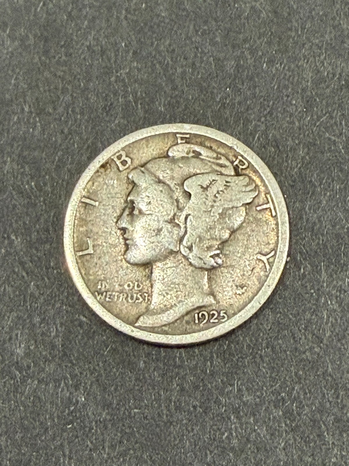 100-Year-Old 1925 Mercury Silver Dime - Philadelphia Mint - 90% Silver