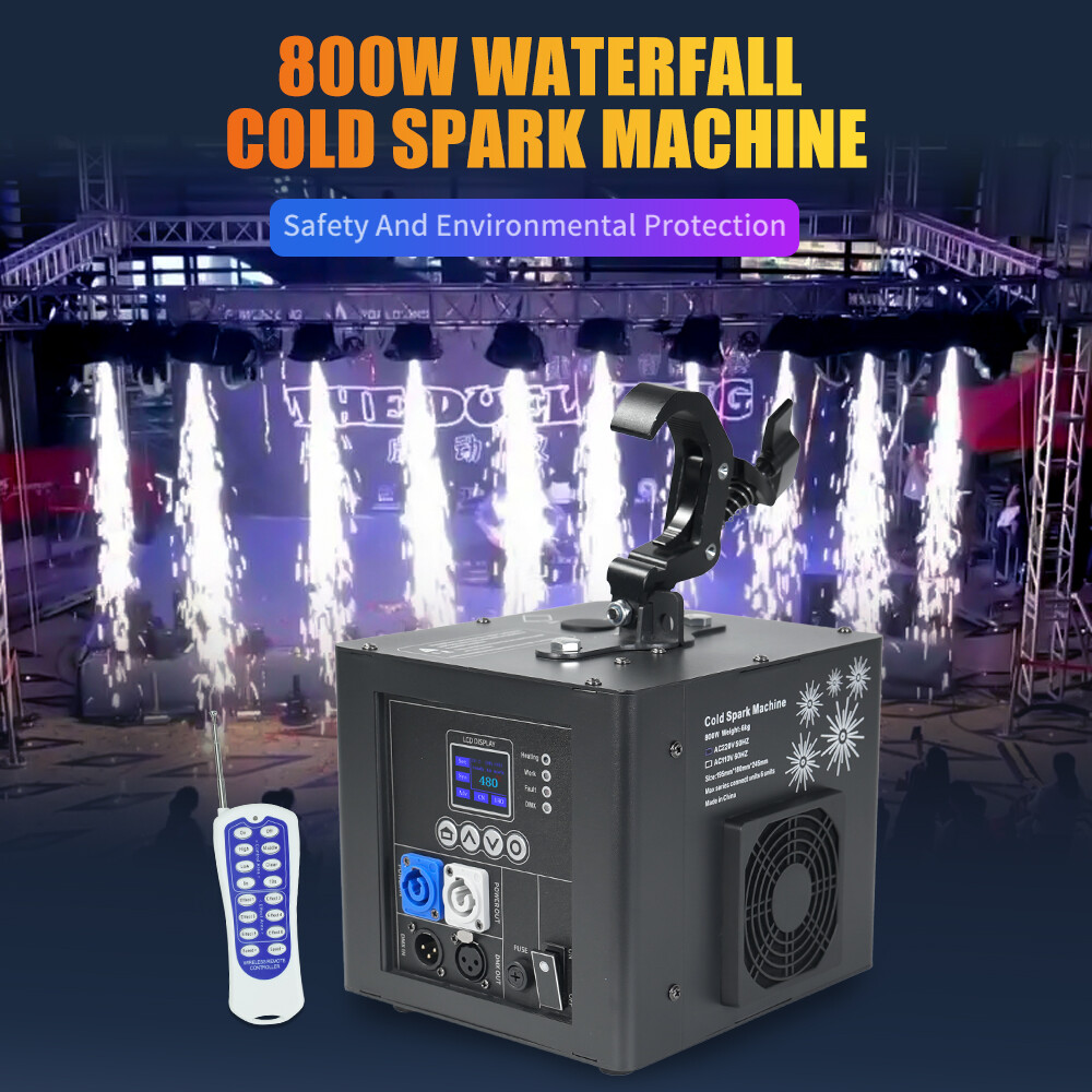 800W Waterfall Cold Spark Machine Hanging Stage Effect Wedding Party Club Indoor