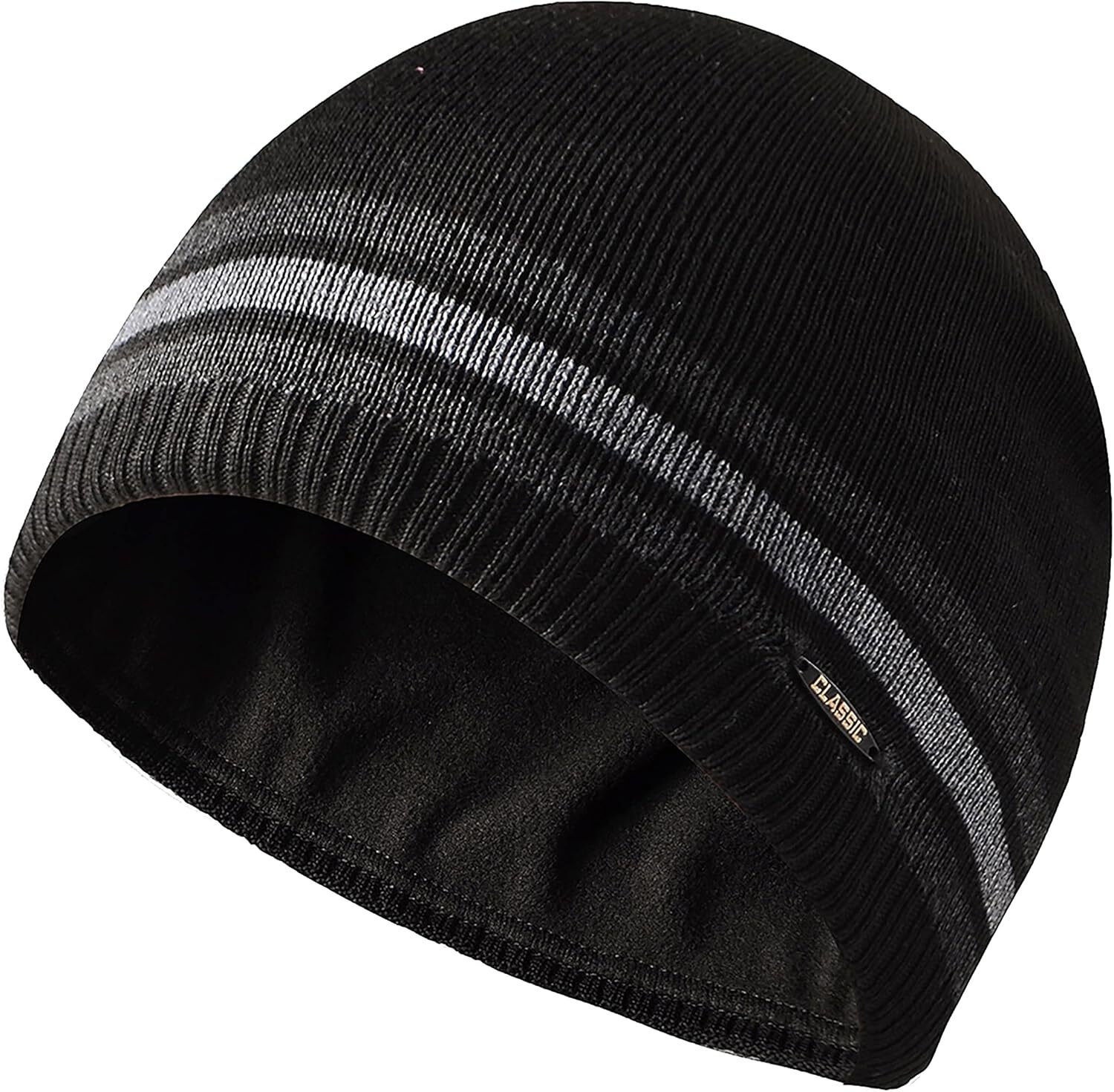 HiRui Knit Beanie Hats Winter for Men Women-Warm Classic One Size, Black