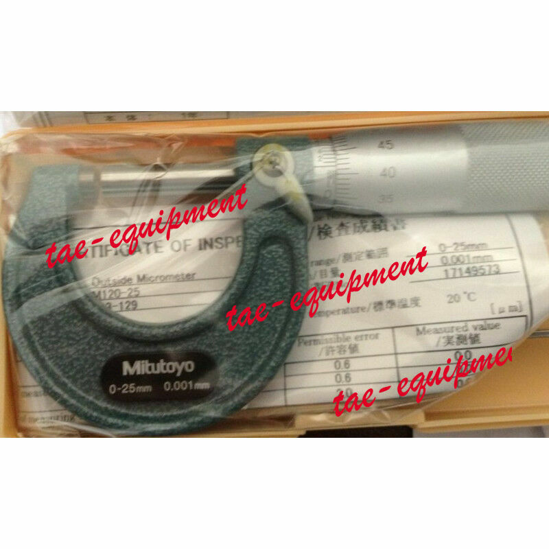 1pc Mitutoyo 103-129 Outside Micrometer 0-25mm 0.001mm New ML