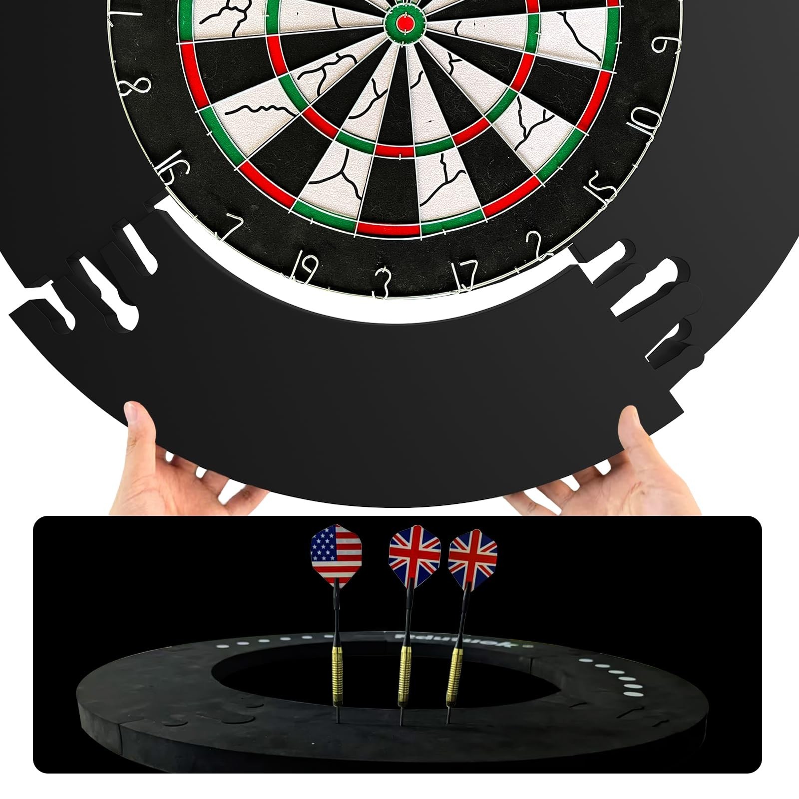 Dart Board Surround Ring,5Pcs Splicing Dart Board Wall Protector,Dartboard Ev...
