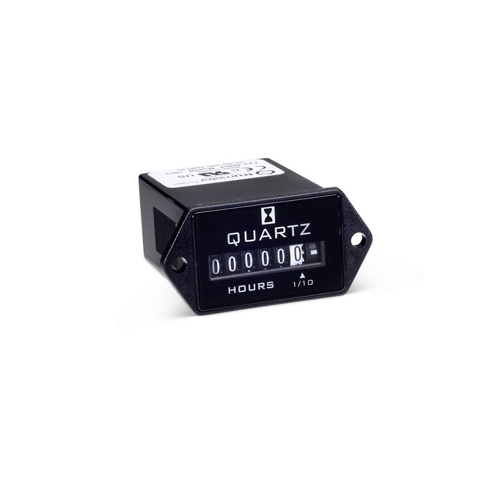 TRUMETER 722-0001 Hour Meter,Polymer,White/Black Numbers 3AB98