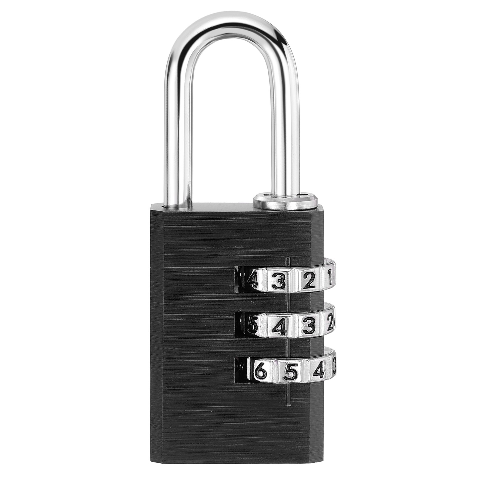 3 Digit Combination Lock,(H:2.9", Black), Aluminum Anti-Rust Outdoor Lock