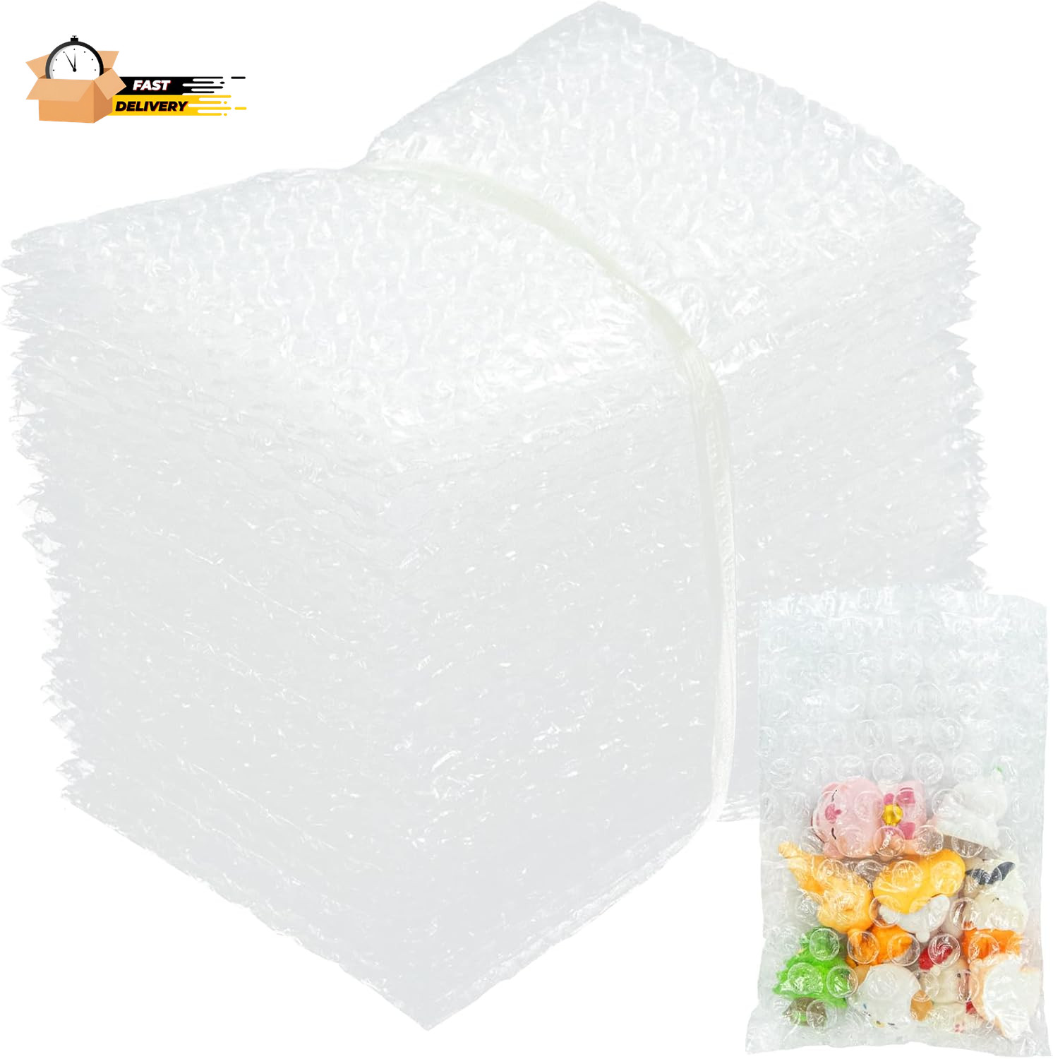 50-Pack 4"X6"Clear Bubble Out Bags for Packing & Shipping – Double-Wall Bubble