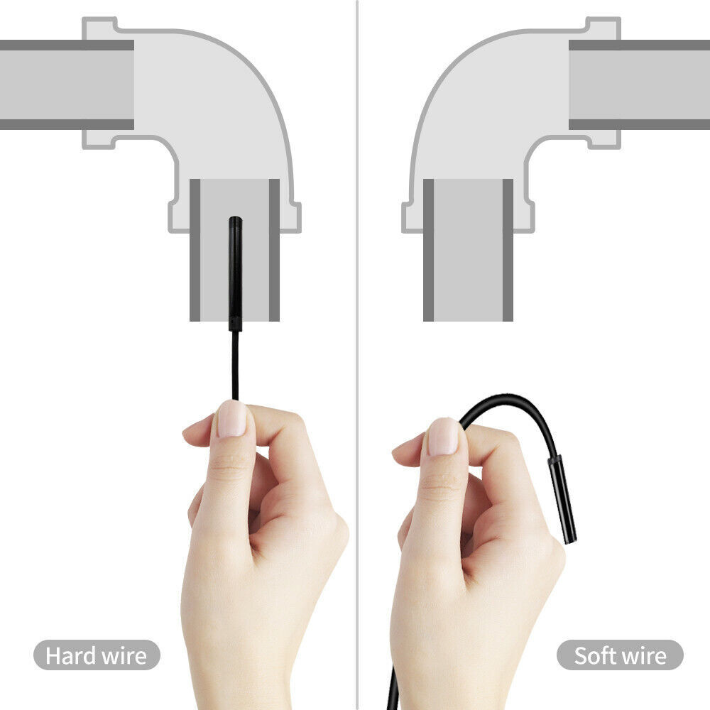 Borescope Endoscope 6 LED Inspection Scope Camera For Android Cell Phone HD 2M