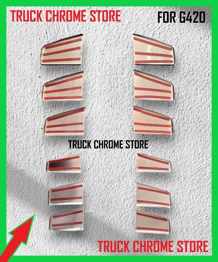 G420  GRILLE CORNER CHROME     Stainless Steel    1 SET.          Fits   Scania