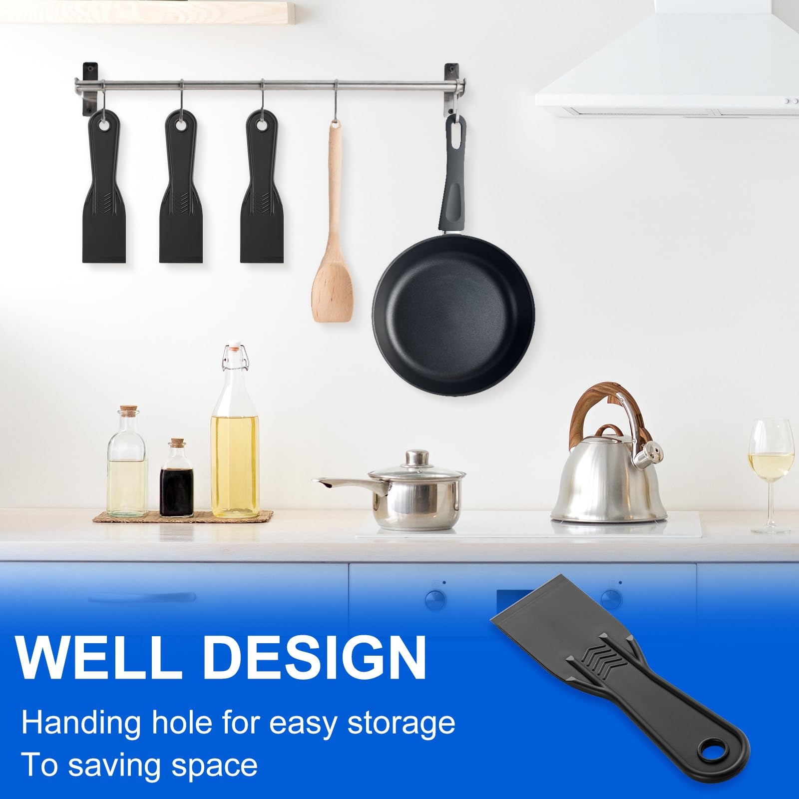 6 PCS Plastic Putty , 2 Inch Black Flexible Putty Scraper for Taping Drywall ...