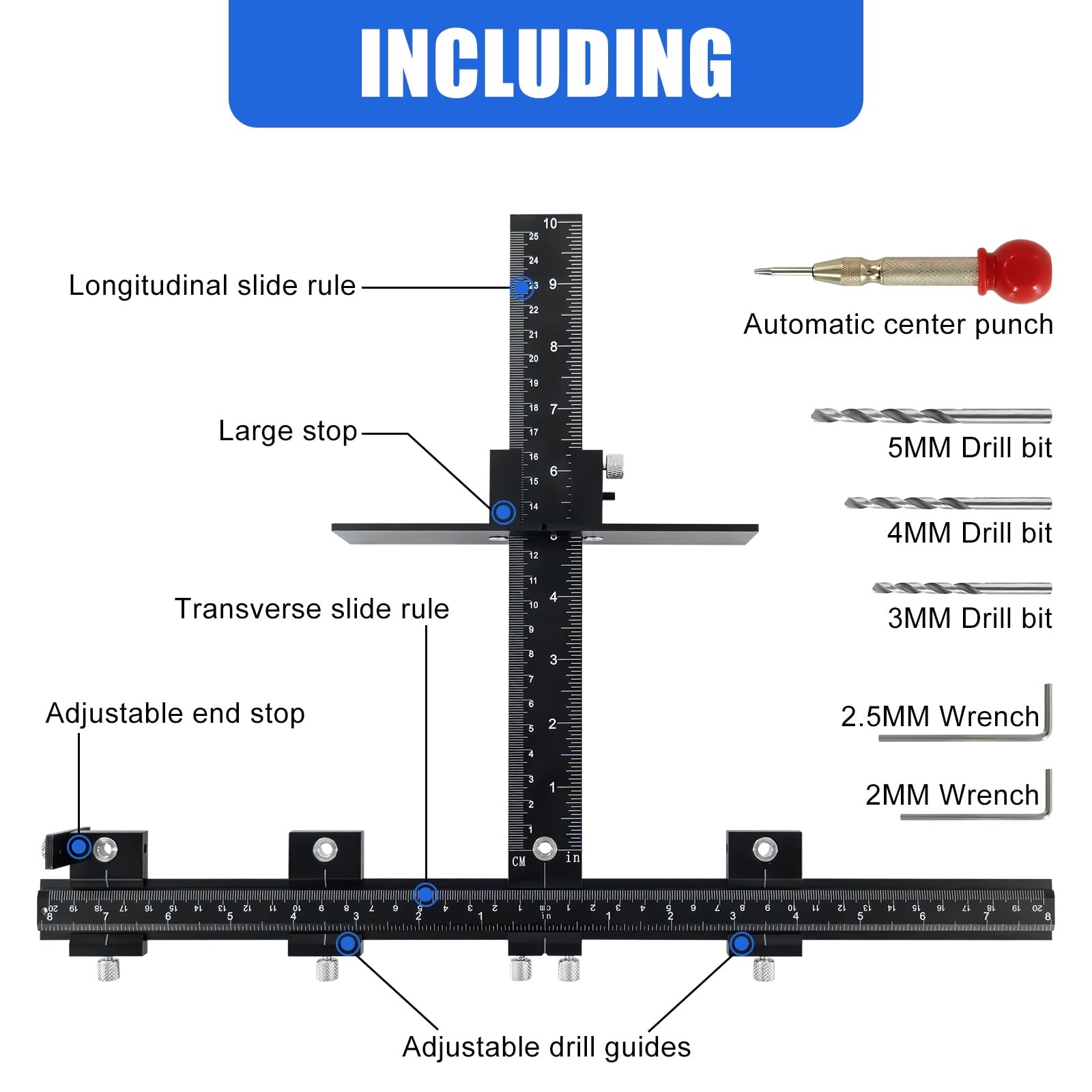 Aluminum Alloy Cabinet Hardware Jig For Handles Pulls Knobs Template Tool