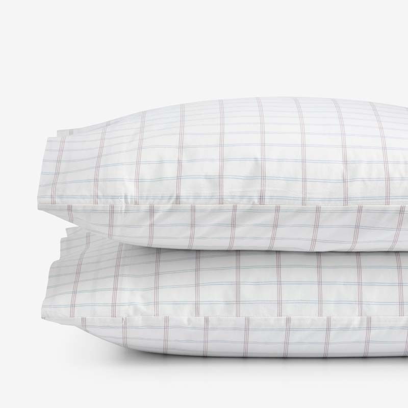 Yarn-Dyed Plaid Garment Washed Cotton Percale Pillowcase Set(Ivory Multi)|60161