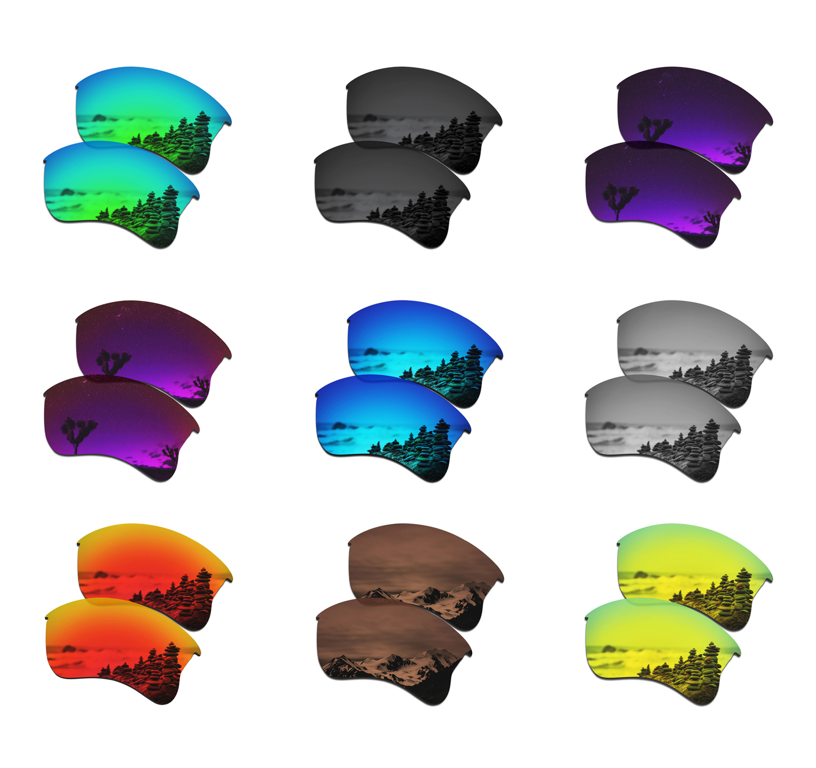 SmartVLT Polarized Replacement Lenses for-Oakley Flak Jacket XLJ Vented AF-Multi