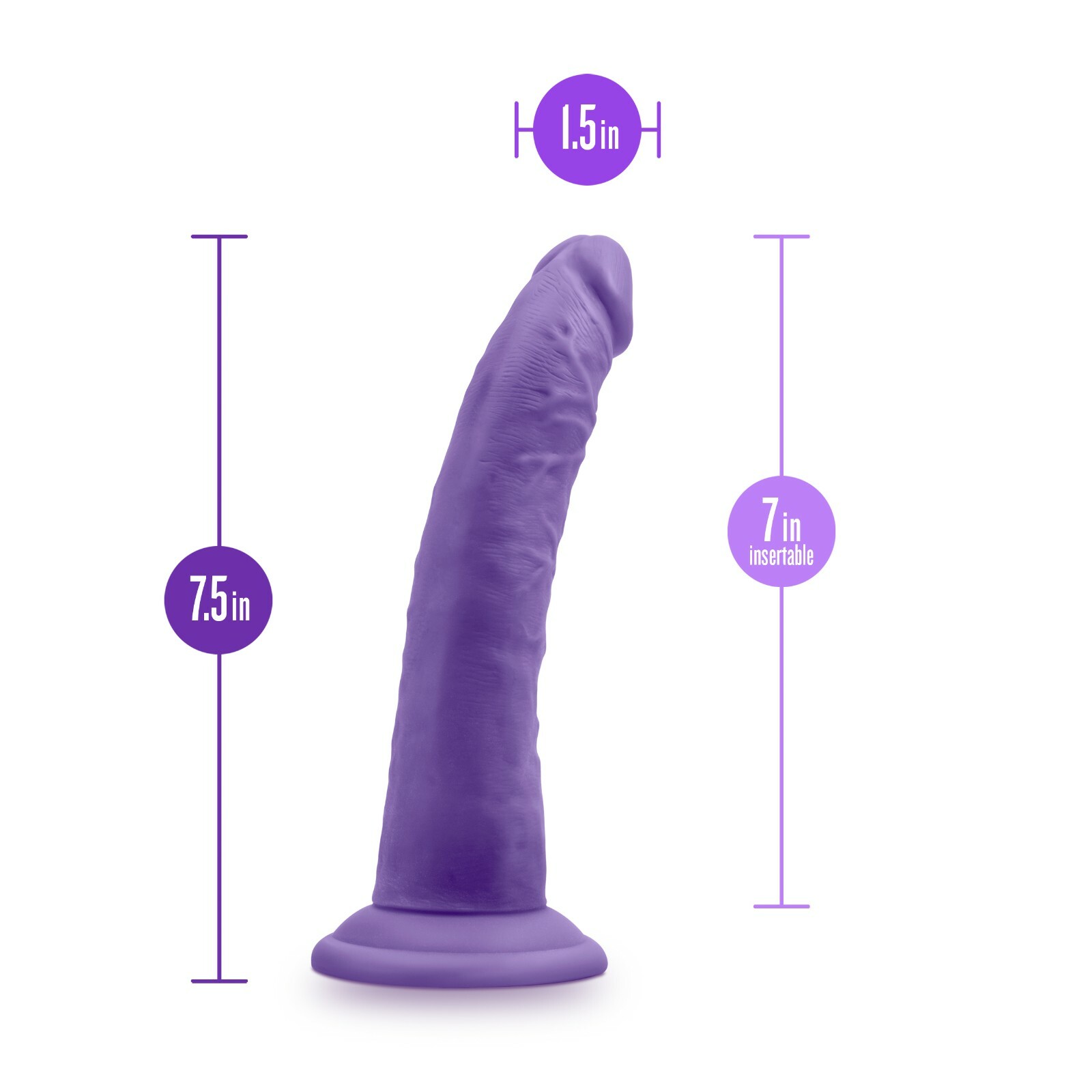 Eden 7" Long Realistic Dildo Suction Cup Base Harness Compatible Adult Sex Toy