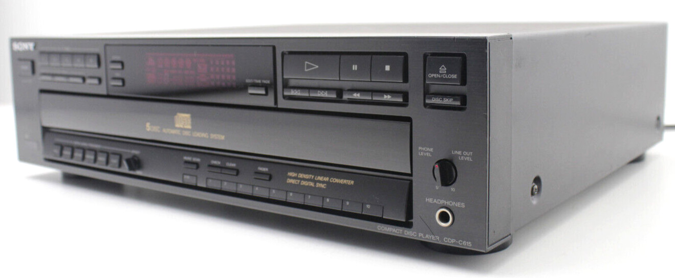 SONY CDP-C615 5 Disc Automatic Disc Loading System Tested w/o Remote