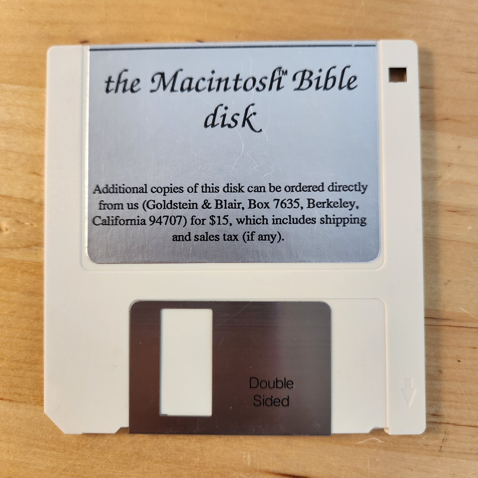 Macintosh Bible Disk 1989 on 3.5" Floppy disk