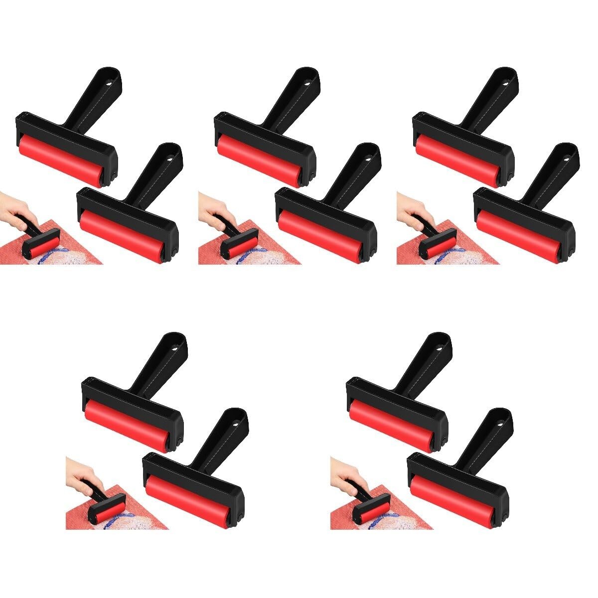 10 Pcs Diamond Drawing Rollers Soft Rubber Brayer Rollers for Crafting Art Su...