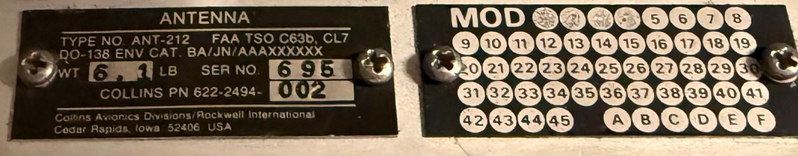 Antenna ANT212 622-2494-002 Removed Working