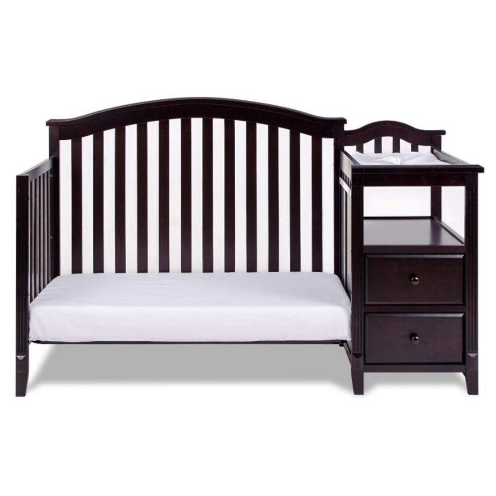 AFG Baby Furniture Kali 4-in-1 Convertible Crib w/ Toddler Guardrail Espresso