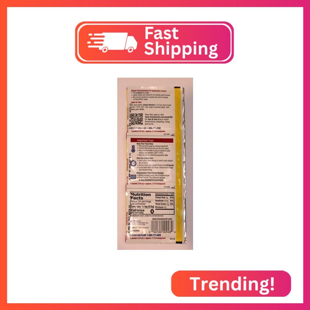 Fleischmann's Active Dry Yeast Strip, 0.25 Ounce (9 Count)