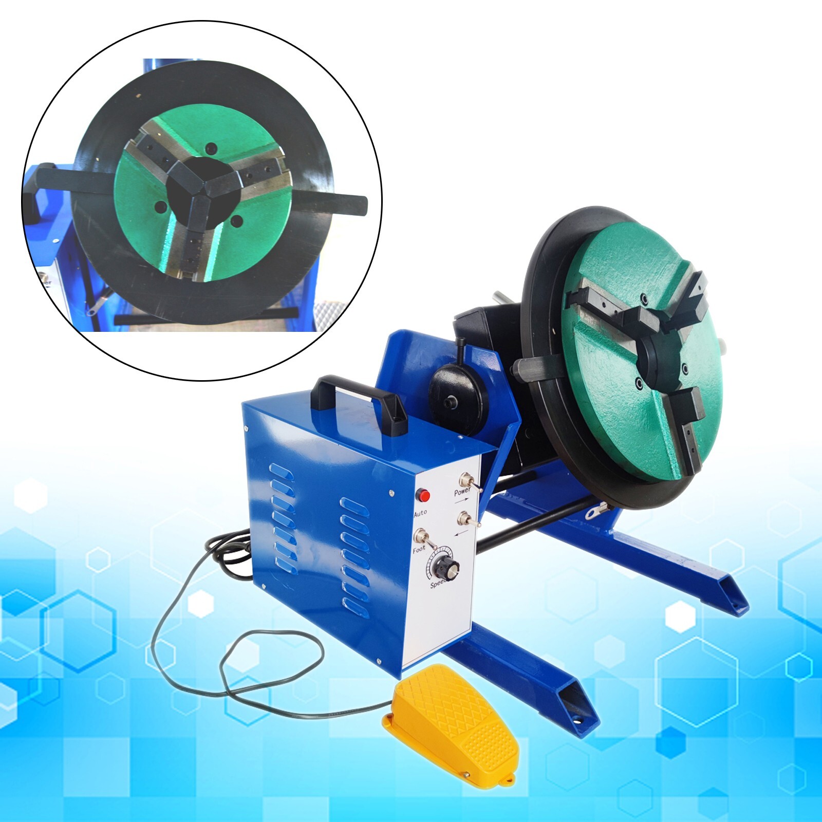 110V 50KG Rotary Welding Positioner 0-90° Turntable Table with 7.87" Chuck
