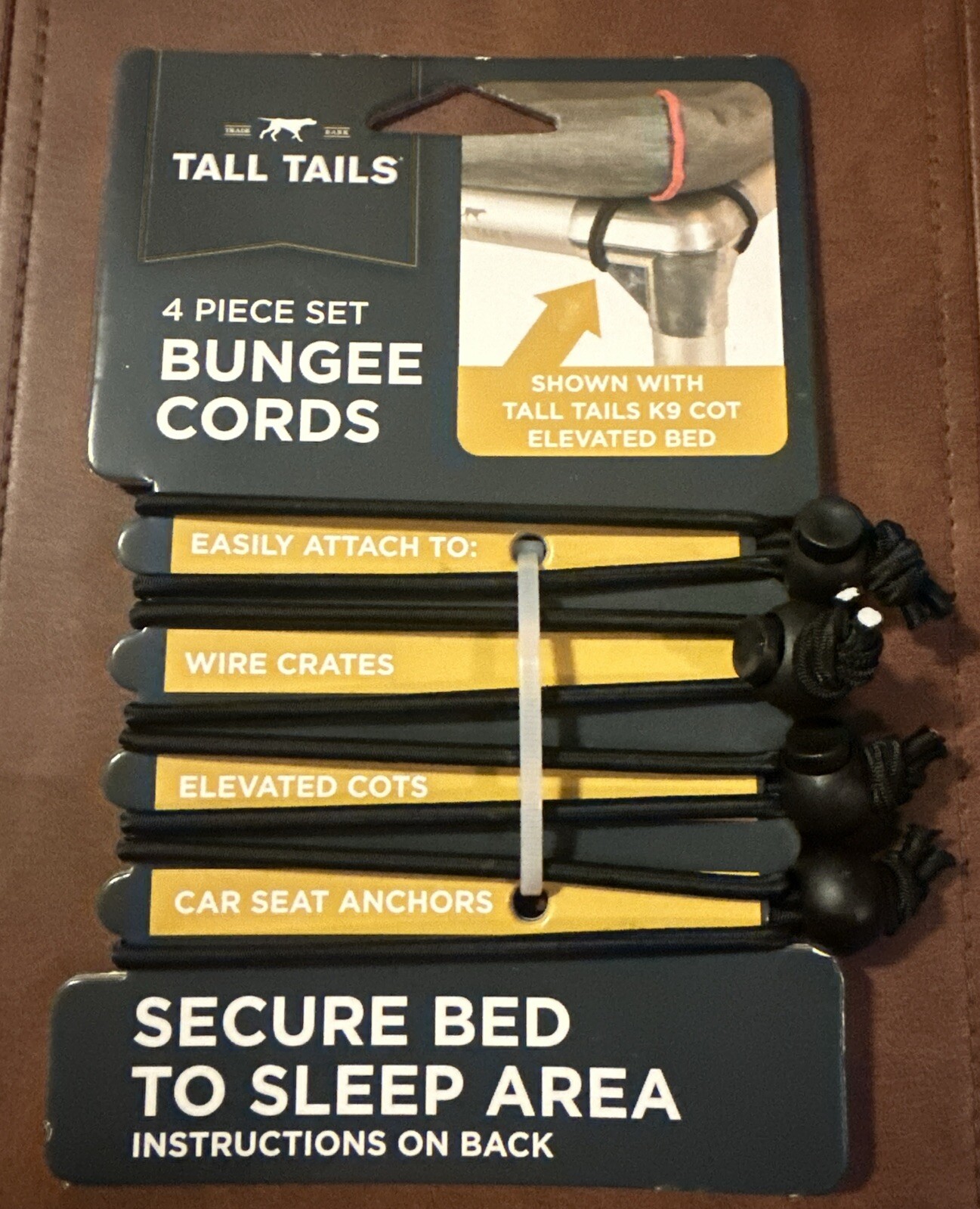 NEW 4 Pcs Bungee Cords With Balls for Dog Bed K9 Cot