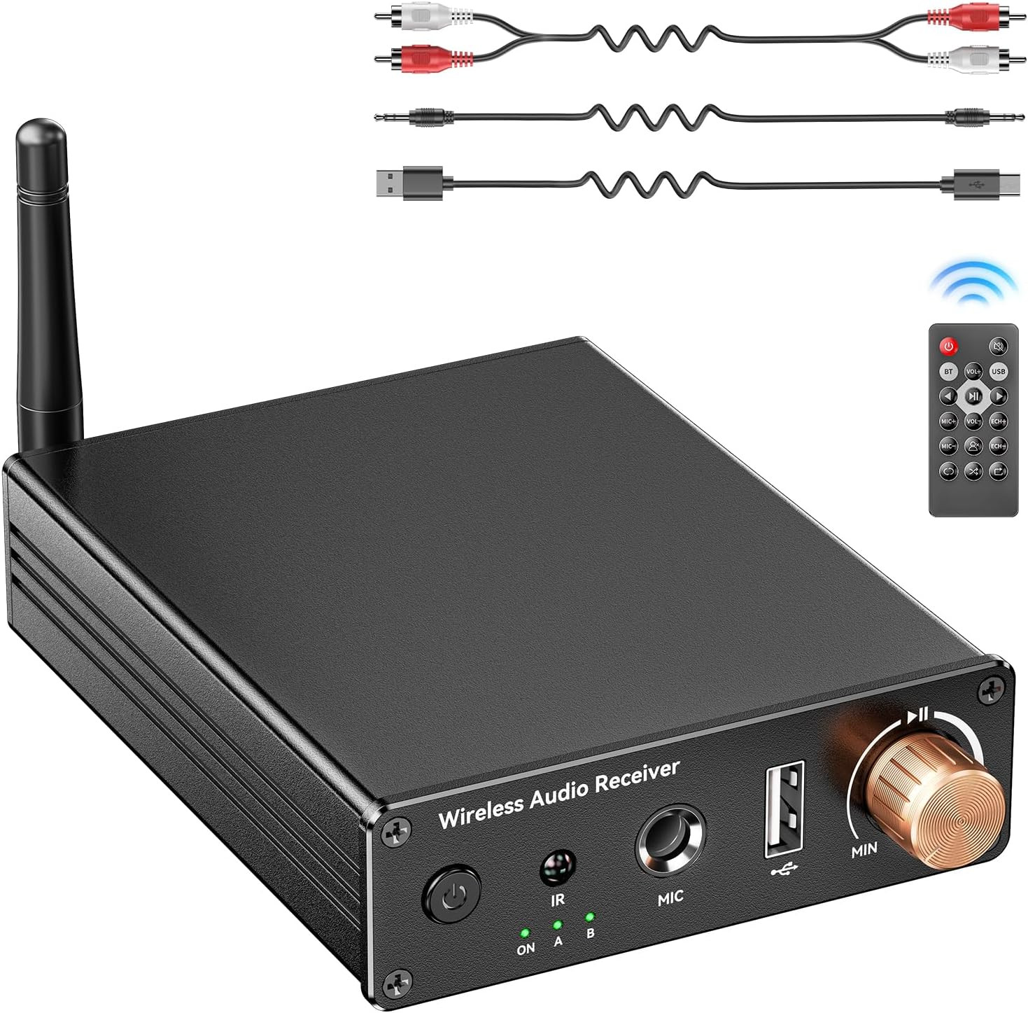 Bluetooth 6.0 Receiver, Hi-Fi Adapter with Wireless Long-Range Low-Latency, Suit