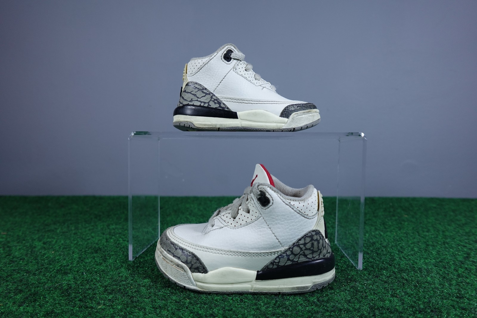Nike Air Jordan 3 Retro OG Shoes Kids 6C DM0968-100 Elephant Print