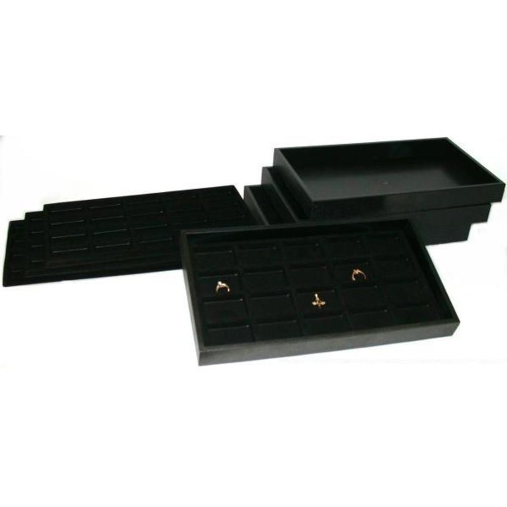 80 Slot Jewelry Display Insert & 4 Black Trays