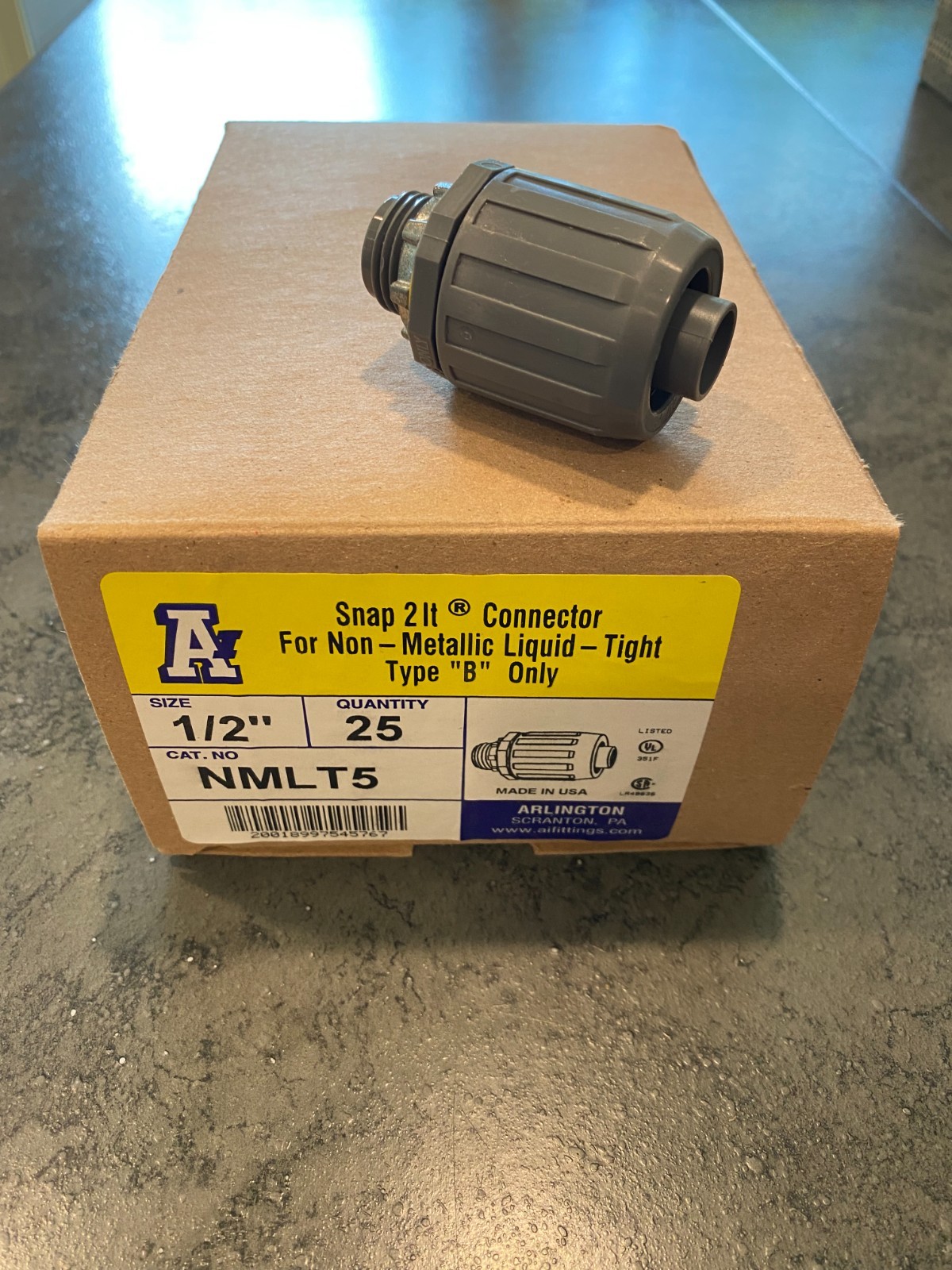 1/2" Liquid Tight Straight Plastic Compression Fitting - NMLT5 - (25pk.)