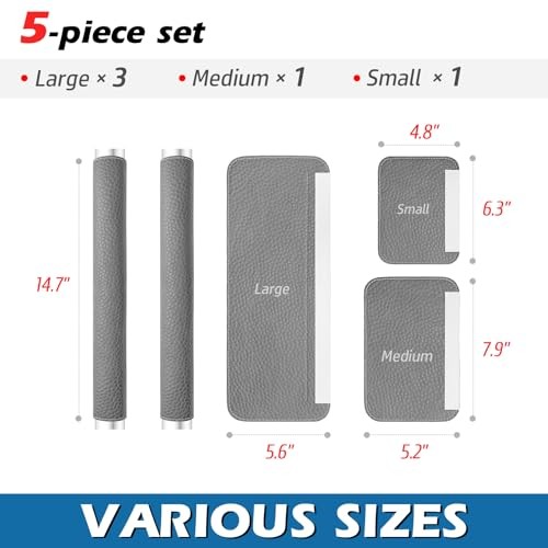Refrigerator Handle Covers PCS, Adjustable Appliance Handle Covers, 5 Dark Gray