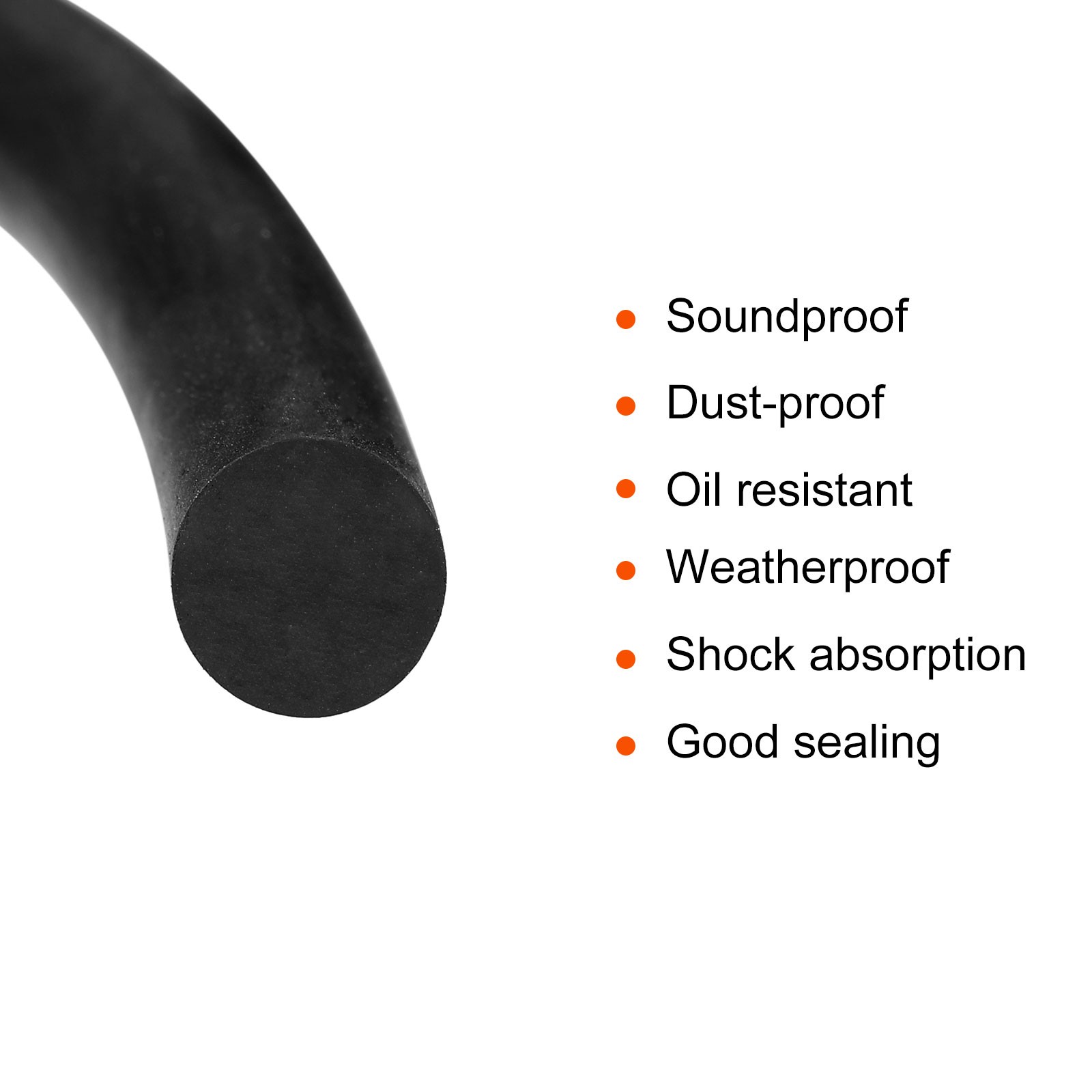 Nitrile Rubber Seal Strip 6mm Diameter 8 Meters Long Hard Solid