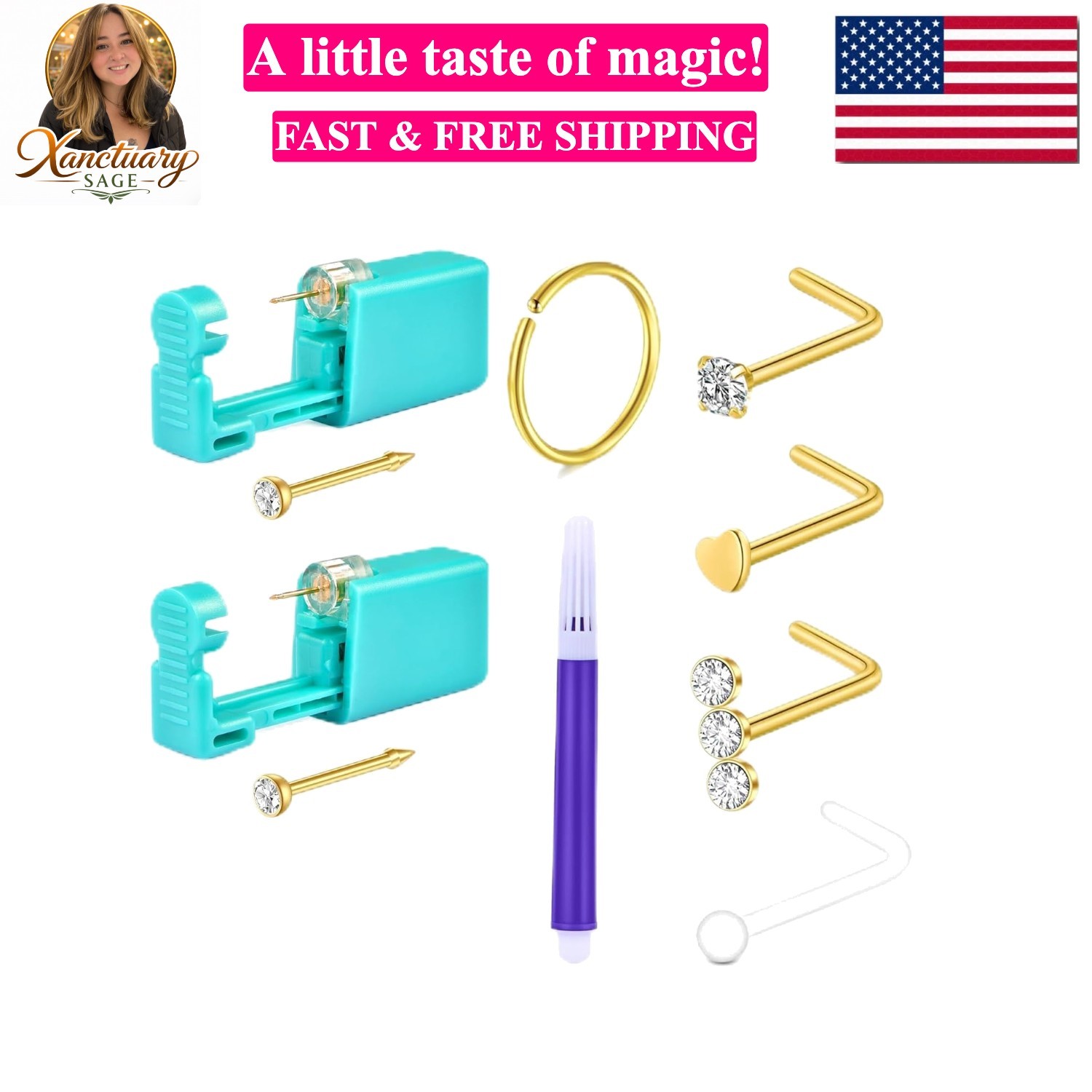Self Nose Piercing Kit at Home Nose Piercing Kit Nose Ring Piercing Kit Nose ...