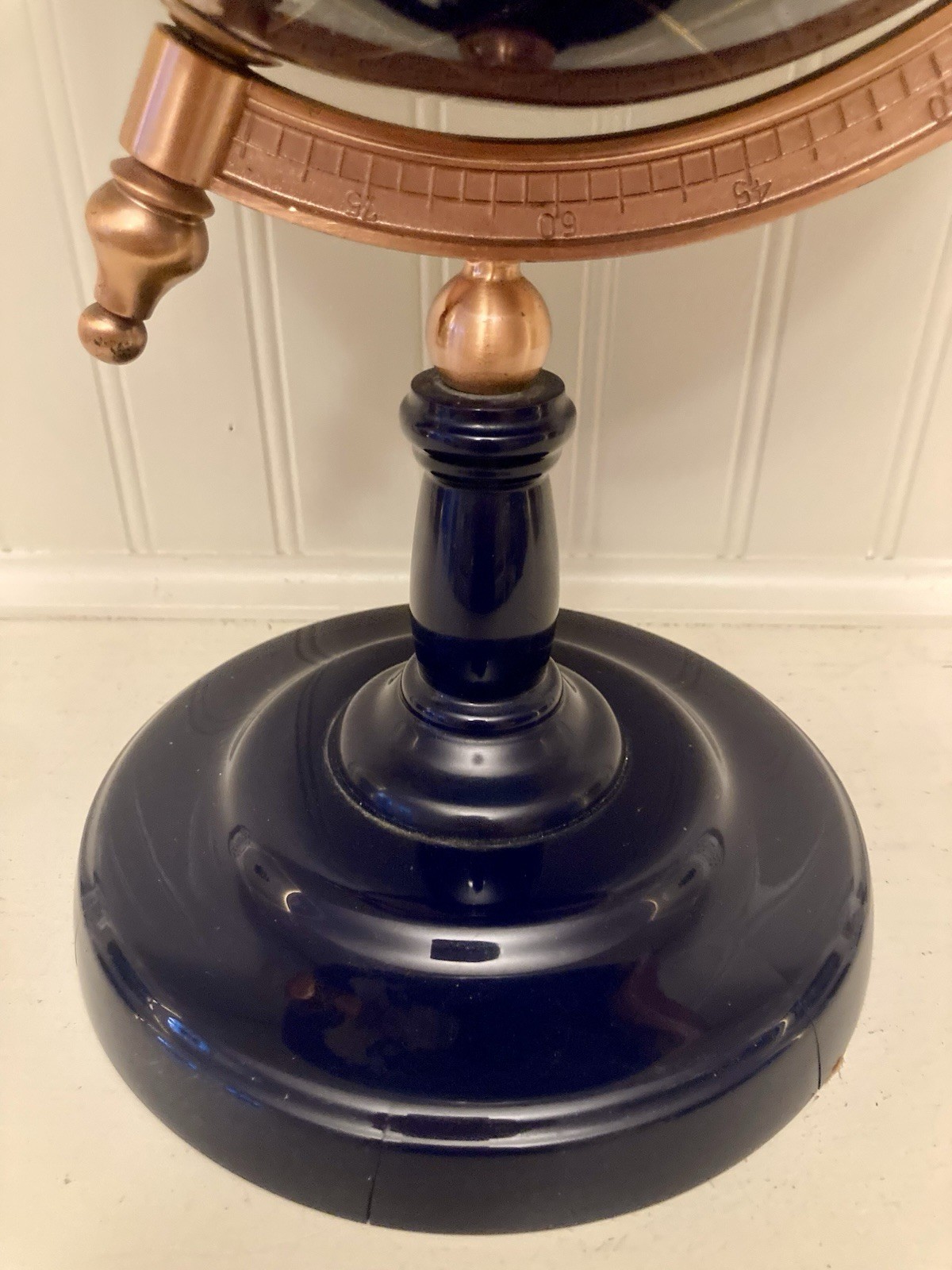Blue Lapis Lazuli 17” Gemstone Table Top Globe W/ Copper Stand