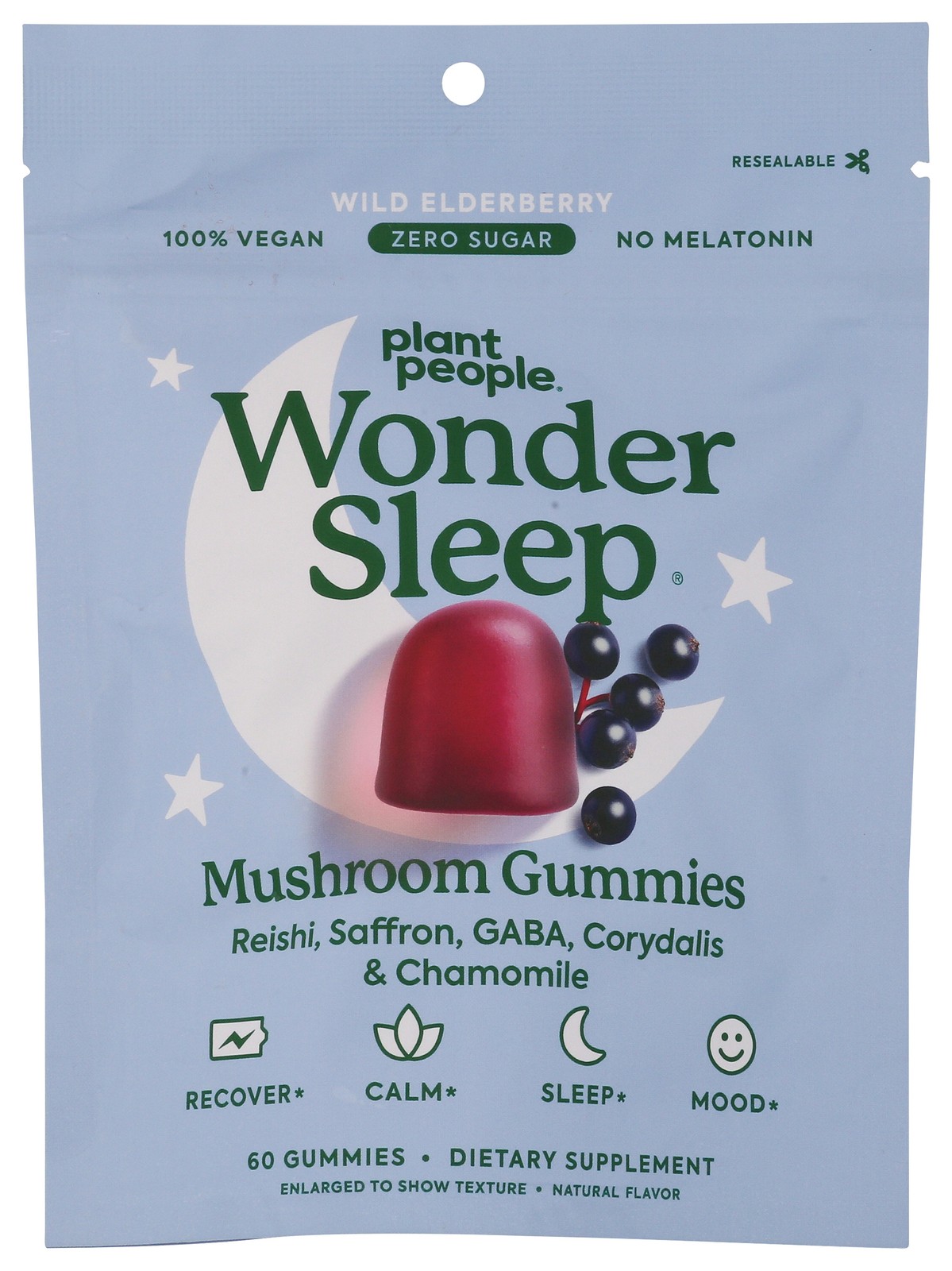 Wondersleep Mushroom Gummies By Plant People 60 Count Sleep Supplement 1 Pack